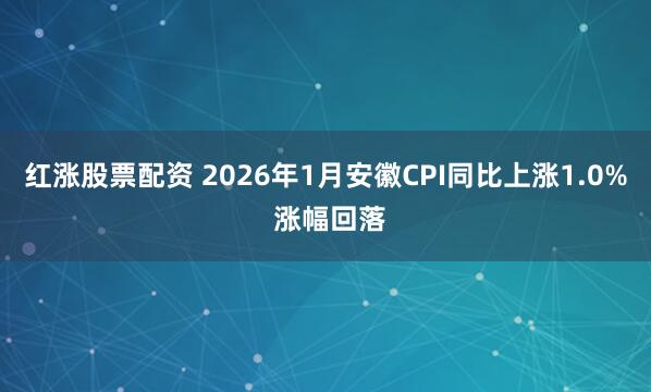 红涨股票配资 ﻿2026年1月安徽CPI同比上涨1.0% 涨幅回落
