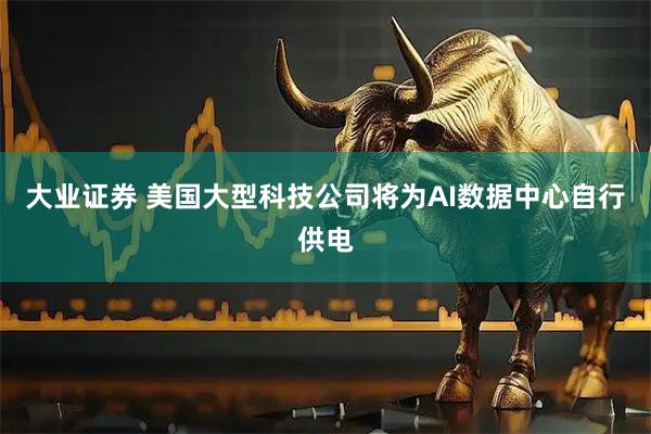 大业证券 美国大型科技公司将为AI数据中心自行供电