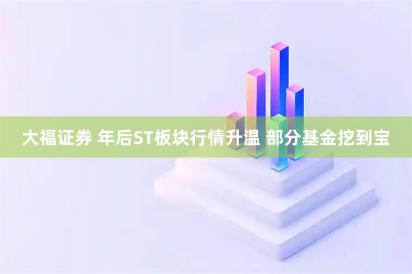 大福证券 年后ST板块行情升温 部分基金挖到宝